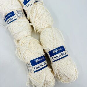 Darlaine Cotton Silky Yarn White Cotton/Rayon 50g Vintage Twist 4 Skeins